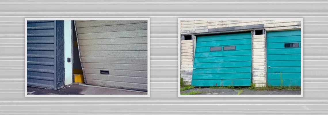 Crooked Aluminum Garage Door Repair in East St. Louis, Illinois